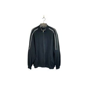 Marcello Made In Italy Knit Cardigan Full Zip Navy Mens Size Large